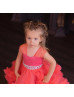 Coral Tulle Ruffle Flower Girl Dress Birthday Dress